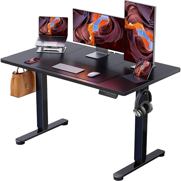ErGear Elektrisch Höhenverstellbarer Schreibtisch 120x60 cm, Schreibtisch Höhenverstellbar mit 4-Gedächtnis-Smart-Pult für Home-Office mit Verbindungsplatte