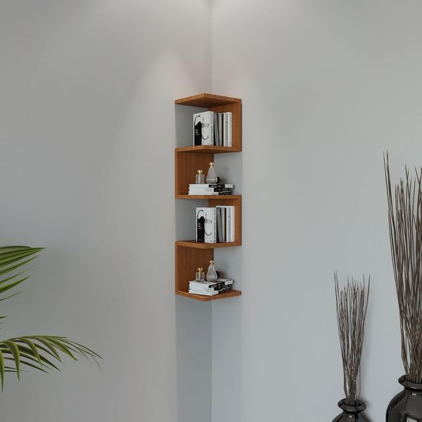 Elegant Walnut Wall Shelf, 120 x 30 x 30 cm | 100% Melamine Coated Particle Board, 18 mm Thick | Perfect for Modern Home Decor & Storage
