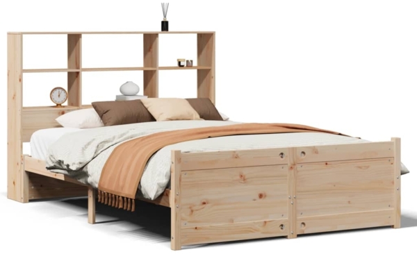 vidaXL Massivholzbett mit Regal ohne Matratze 140x200 cm Kiefer 3322471