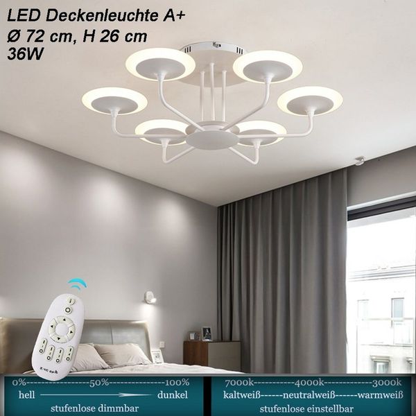 Euroton LED Deckenleuchte LED Deckenleuchte 9230X mit Fernbedienung Lichtfarbe einstellbar, LED fest integriert, LED Deckenlampe