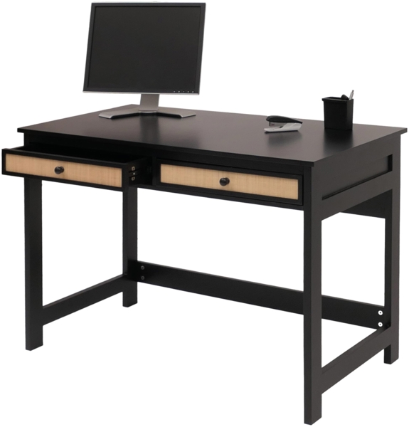 Schreibtisch HWC-O36, Bürotisch Laptoptisch Arbeitstisch, Schublade 78x110x60cm Holz ~ schwarz