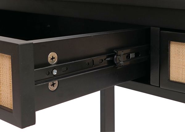 Schreibtisch HWC-O36, Bürotisch Laptoptisch Arbeitstisch, Schublade 78x110x60cm Holz ~ schwarz Bild 6