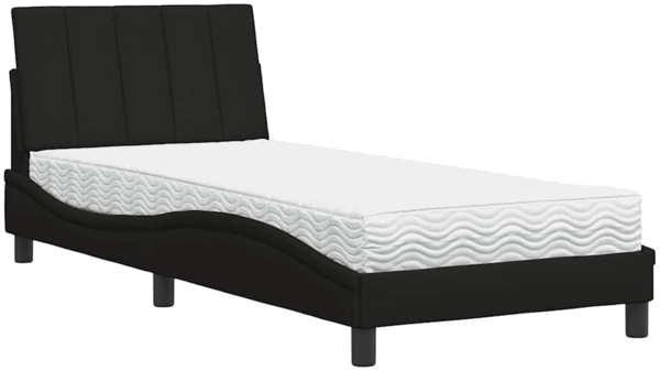 vidaXL Bett mit Matratze "Hanko" Schwarz 80x200 cm Stoff 3310491 Bild 1