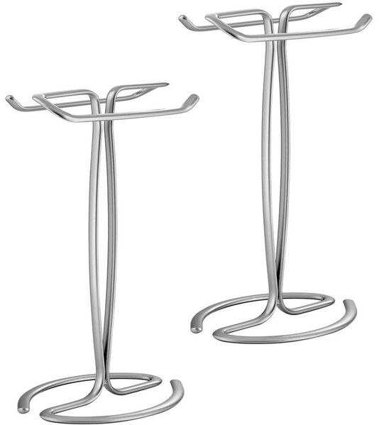mDesign Handtuchhalter Handtuchständer 2er Set freistehend Metall Silber