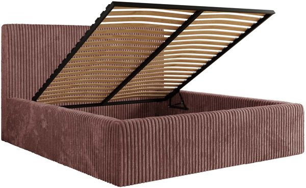 MKS Möbel 'Tiliano Classic' Polsterbett mit Stauraum, Cordstoff, Rosa, 200 x 200 cm, ohne Matratze Bild 6
