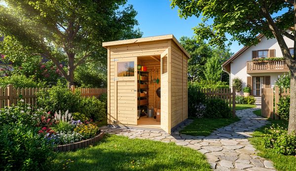 Alpholz Gerätehaus Mollie Gerätehaus aus Holz Geräteschrank mit 14 mm Wandstärke Gartenhaus mit Montagematerial