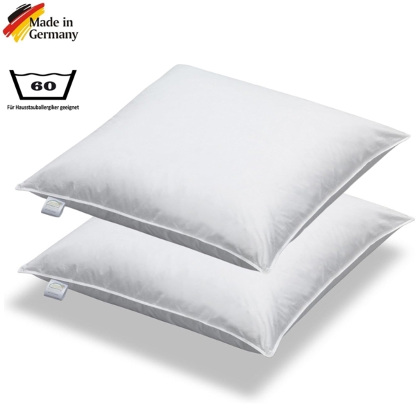 2 Stück Daunen + Federn Kissen Sofakissen Füllkissen 50 x 50 cm