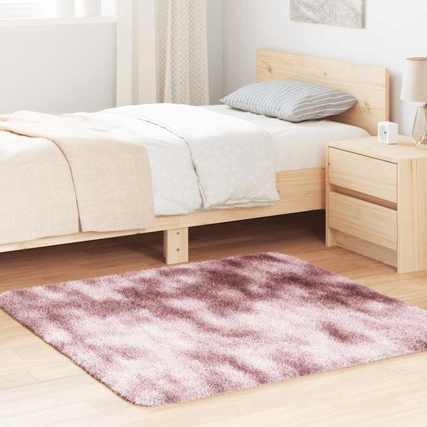 vidaXL Teppich Shaggy Hochflor NAVARRA Altrosa 120x120 cm Polyester 4102865