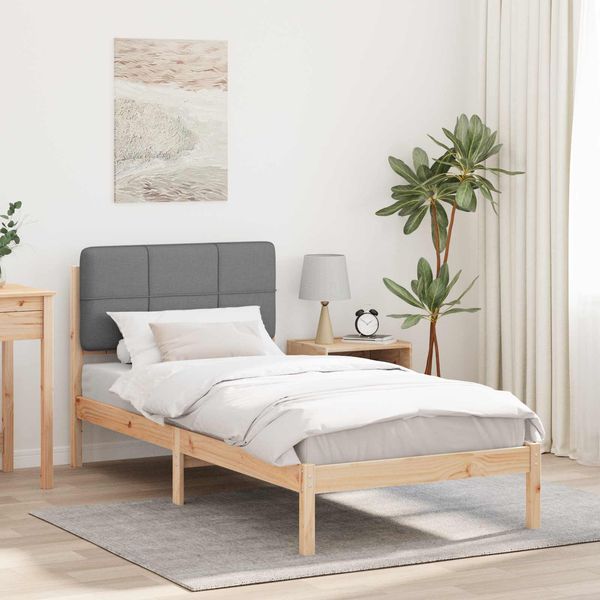 vidaXL Bettgestell mit gepolstertem Kopfteil Hellgrau 80 x 200 cm 878009