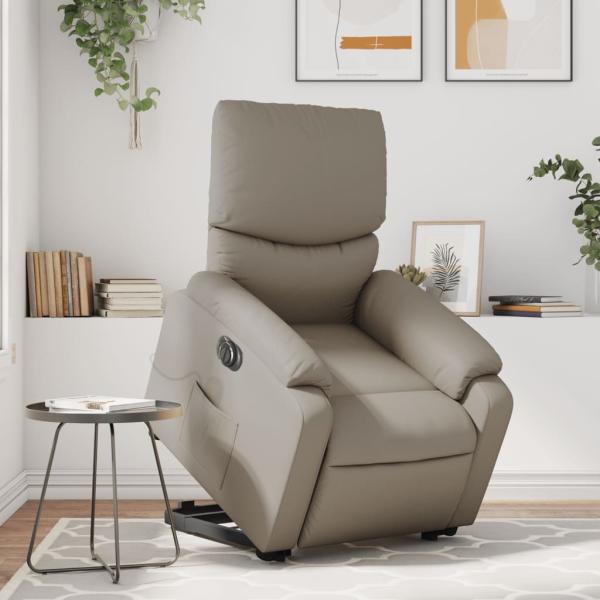 vidaXL Massagesessel mit Aufstehhilfe Elektrisch Cappuccino Kunstleder 3204913