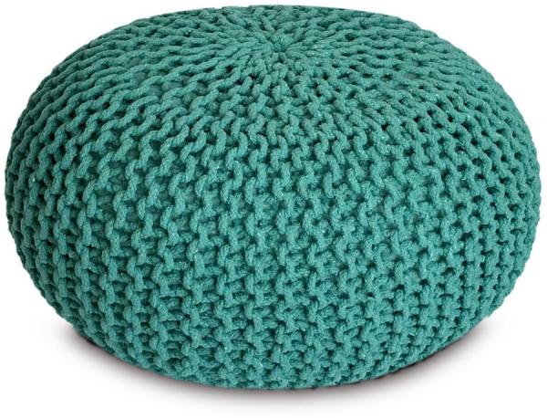 Amagohome Sitzhocker Sitzpouf Strickhocker Pouf Ø45 H30cm Bodenkissen Indoor Baumwolle recy