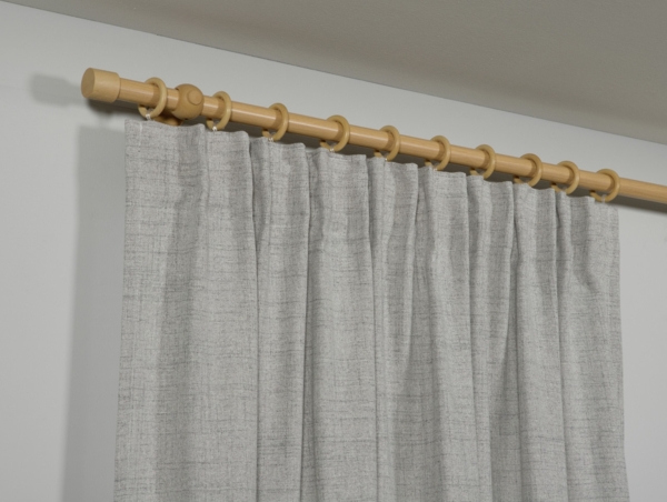 Gardinia Holz-Gardinenstangen-Set Shorty 1-Lauf Ø 25 mm Buche 240 cm