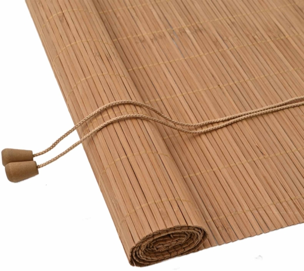 vidaXL Rollo mit Vorhängen Braun 90 x 220 cm Bambus 42006851