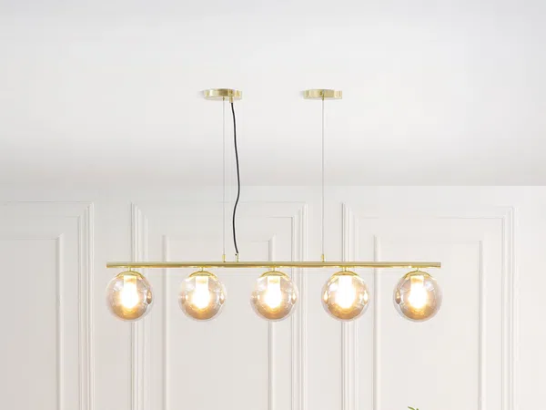 Vente-unique - SOFIA Hängelampe Kronleuchter und Deckenlampe Metall GrauGold - B 15 cm x H 120 cm x L 100 cm Bild 6