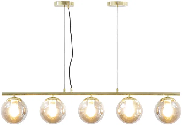 Vente-unique - SOFIA Hängelampe Kronleuchter und Deckenlampe Metall GrauGold - B 15 cm x H 120 cm x L 100 cm Bild 3