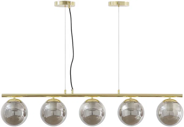 Vente-unique - SOFIA Hängelampe Kronleuchter und Deckenlampe Metall GrauGold - B 15 cm x H 120 cm x L 100 cm Bild 2