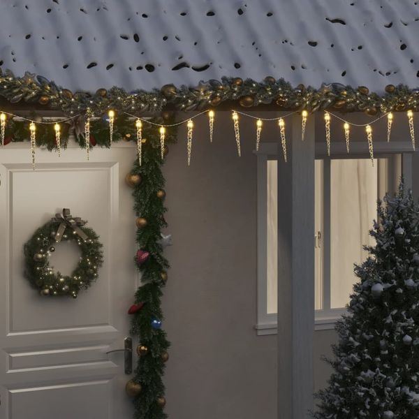 vidaXL Weihnachts-Eiszapfen-Licht 100 LEDs Warmweiß 10 m Acryl PVC 356227