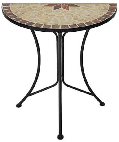 Mosaiktisch AMARILLO halbrund Garten Gartentisch Outdoor Esstisch Mosaik Tisch