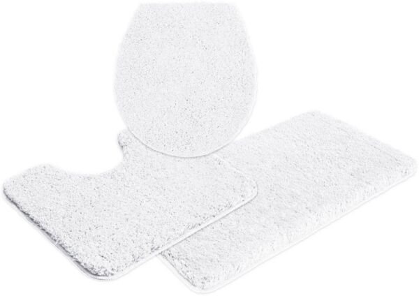 OTTO home Badematte Sanremo, Badvorleger, Badezimmer Teppich, sehr weich, Höhe 30 mm, rutschhemmend beschichtet, schnell trocknend, fußbodenheizungsgeeignet, Polyester, rechteckig, 3-tlg. Stand-WC Set, Badteppich, unifarben, rechteckig, rund & als 3-tl...