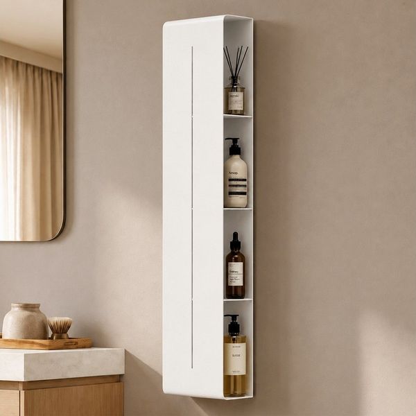 doporro Duschregal Wandregal Badezimmer Regal Schmal aus Metall mit 4 Etagen Reglo-16, Aus Kohlenstoffstahl, BTH: 90 x 20 x 9 cm