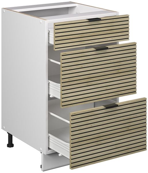 Küchenunterschrank Fame-Line Eiche Paneel 50 cm , AP Goldkraft Vicco Bild 4