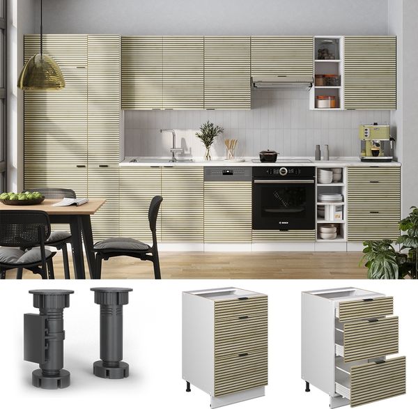 Küchenunterschrank Fame-Line Eiche Paneel 50 cm , AP Goldkraft Vicco Bild 2