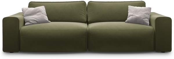 Micadoni Sofa Victor 3-Sitzer Samt Moßgrün Melange