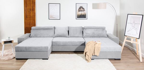 COLLECTION AB Wohnlandschaft Josy XXXL-Relax U-Form, B: 352 cm, mit Bettfunktion, Bettkasten & 2 Nackenkissen, Federkern
