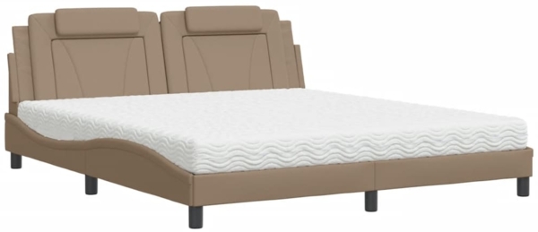 vidaXL Bett "Viana" mit Matratze Cappuccino-Braun 180x200 cm Kunstleder 3208814