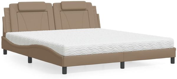 vidaXL Bett "Viana" mit Matratze Cappuccino-Braun 180x200 cm Kunstleder 3208814