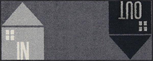 Salonloewe Läufer Fußabtreter klein 30x75 In and Out grau, Läufer Mini, Höhe: 300 mm