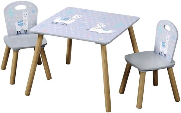 Kesper Kindertisch Set inkl. 2 Stühle, Faserplatte Alpaka Grau