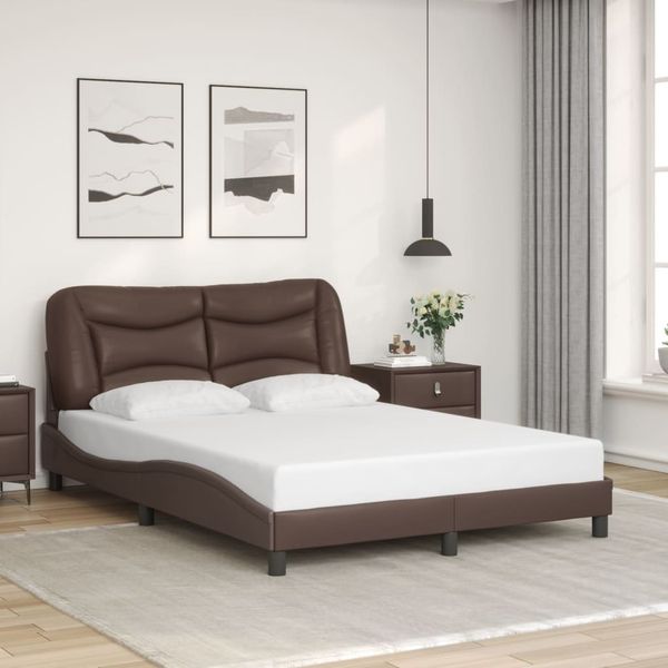 vidaXL Bettgestell ohne Matratze "Hvar" Braun 140x190 cm Kunstleder 3207997