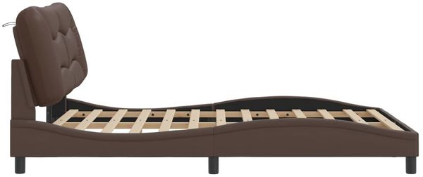 vidaXL Bettgestell ohne Matratze "Hvar" Braun 140x190 cm Kunstleder 3207997 Bild 7
