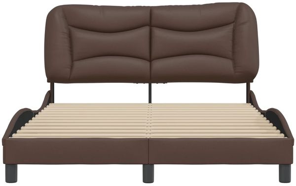 vidaXL Bettgestell ohne Matratze "Hvar" Braun 140x190 cm Kunstleder 3207997 Bild 4