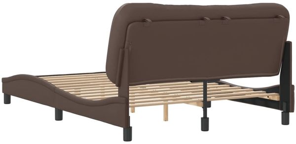 vidaXL Bettgestell ohne Matratze "Hvar" Braun 140x190 cm Kunstleder 3207997 Bild 6