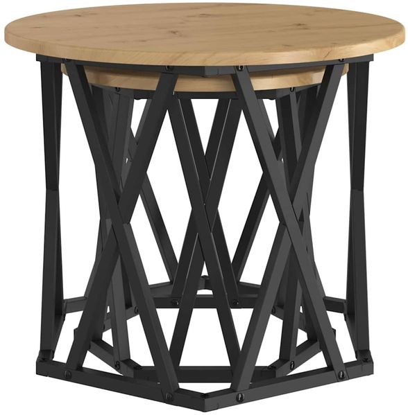 vidaXL Beistelltisch 2 pcs Artisan-Eiche Ingenieure Holz und Stahl 868248 Bild 5