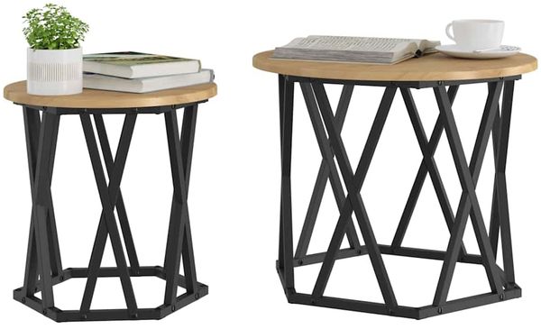 vidaXL Beistelltisch 2 pcs Artisan-Eiche Ingenieure Holz und Stahl 868248 Bild 3