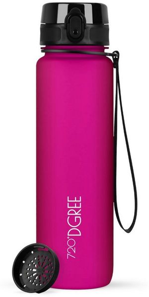 720°DGREE Trinkflasche Trinkflasche uberBottle softTouch mit Sieb fuchsia pink 1l