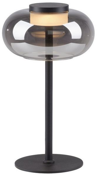 SCHÖNER WOHNEN-Kollektion LED Tischleuchte LED Tischleuchte SIA, 1x LED Board 7,5 Watt, warmweiß, Rauchglas Lichtfarbe warmweiß 33cm