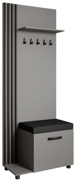 Beautysofa Garderobenschrank Garderobenschrank mit Aufhängern LIVIA (Mit eleganten Kleiderbügeln) mit Verschließbarer Schuhschrank