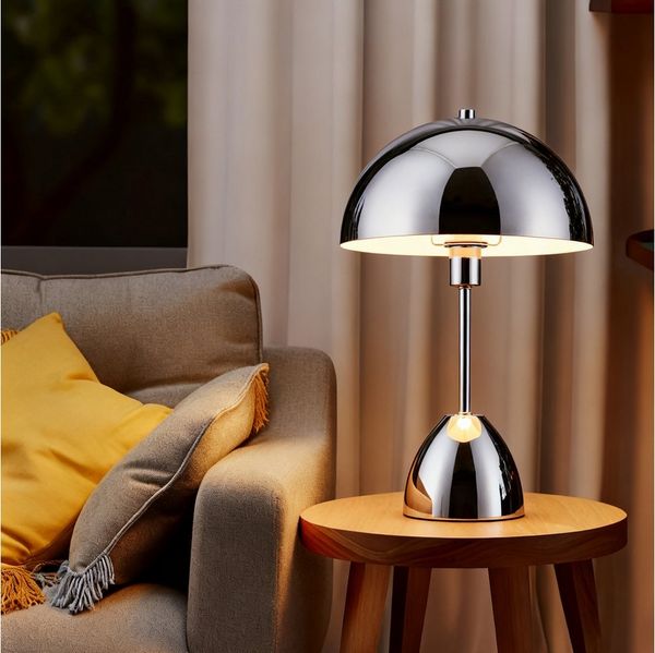 OTTO home Tischleuchte Dorrio Pilzlampe, ohne Leuchtmittel, Leuchtmittel wechselbar, Textilkabel blendfreie Nachttischleuchte, Tischlampe, E14, Pilz, Lampe