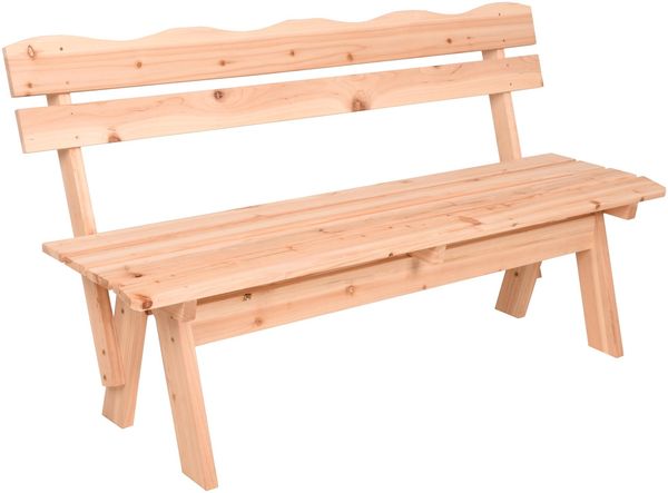 Gartenbank PATRIC - 150cm Breit, Tanne, Natur | Terrassenbank Wetterfest Sitzbank Outdoor Bank