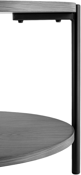 CLP Couchtisch Edduma rund aus Holz 2 Ebenen Metallgestell schwarz,grau Ø 80 cm Bild 6