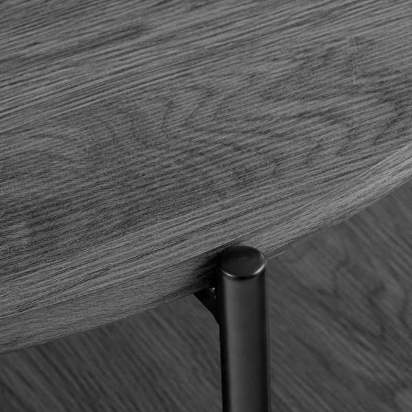 CLP Couchtisch Edduma rund aus Holz 2 Ebenen Metallgestell schwarz,grau Ø 80 cm Bild 7