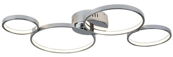 30W Solexa 4 Ringe Led Bündige Deckenleuchte, Chrom 3000K