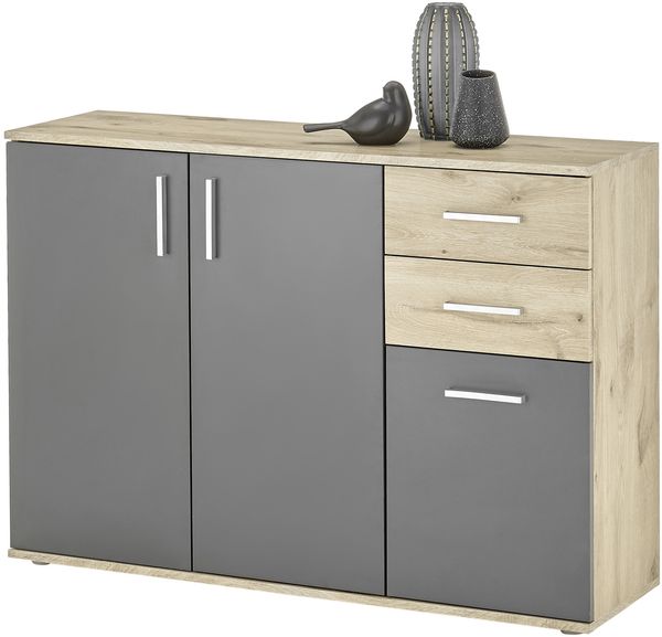 Kommode >BC 1040< in Grau matt - 120x84x35 (BxHxT)