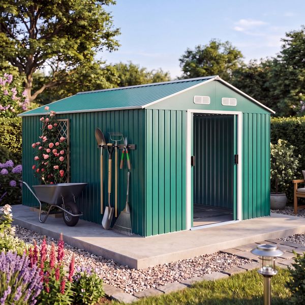 GARDEBRUK® XXXL Gerätehaus mit Fundament Schiebetür Kantenschutz