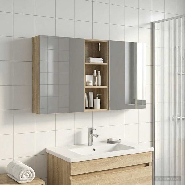 vidaXL Badezimmerschrank-Set 3 pcs 130 x 14,5 x 70 cm Holzwerkstoff 3403762
