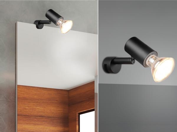 TRIO Leuchten Spiegelleuchte, Dimmfunktion, LED wechselbar, Warmweiß, Badezimmerlampen Spiegel-schrank Gäste WC Spiegelklemmleuchte Höhe 5cm